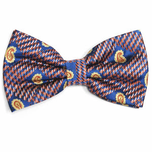 Royal Blue and Orange Churchill Paisley Bow Tie