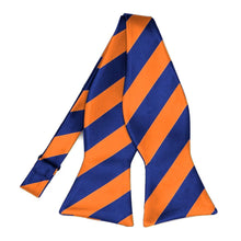 Load image into Gallery viewer, Royal Blue and Orange Striped Self-Tie Bow Tie