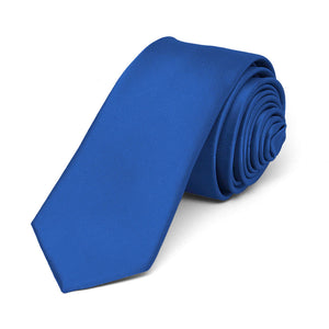 Royal Blue Skinny Solid Color Necktie, 2" Width