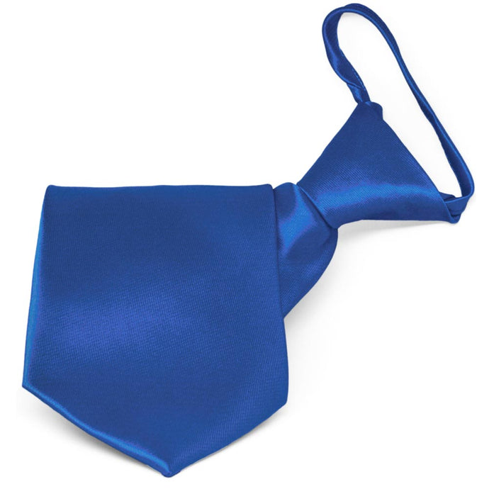 Royal Blue Solid Color Zipper Tie