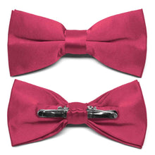 Load image into Gallery viewer, Ruby Red Clip-On Bow Tie