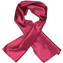 Load image into Gallery viewer, Women&#39;s ruby red solid scarf, crossed over itself