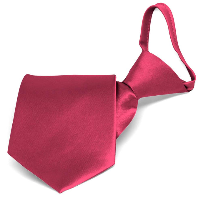 Ruby Red Solid Color Zipper Tie