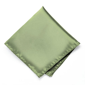 Sage green pocket square, flat front view
