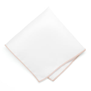 Blush Pink Tipped White Pocket Square