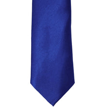 Load image into Gallery viewer, The front of a sapphire blue solid tie, laid out flat