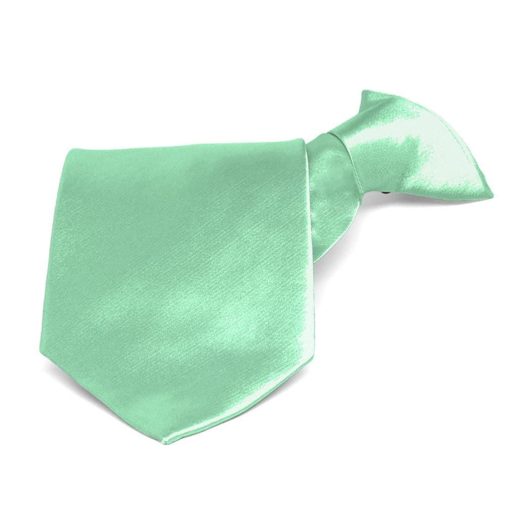 Seafoam Solid Color Clip-On Tie
