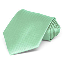 Load image into Gallery viewer, Seafoam Herringbone Silk Extra Long Necktie