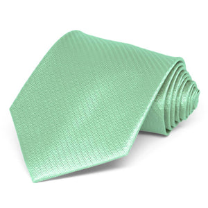 Seafoam Herringbone Silk Extra Long Necktie