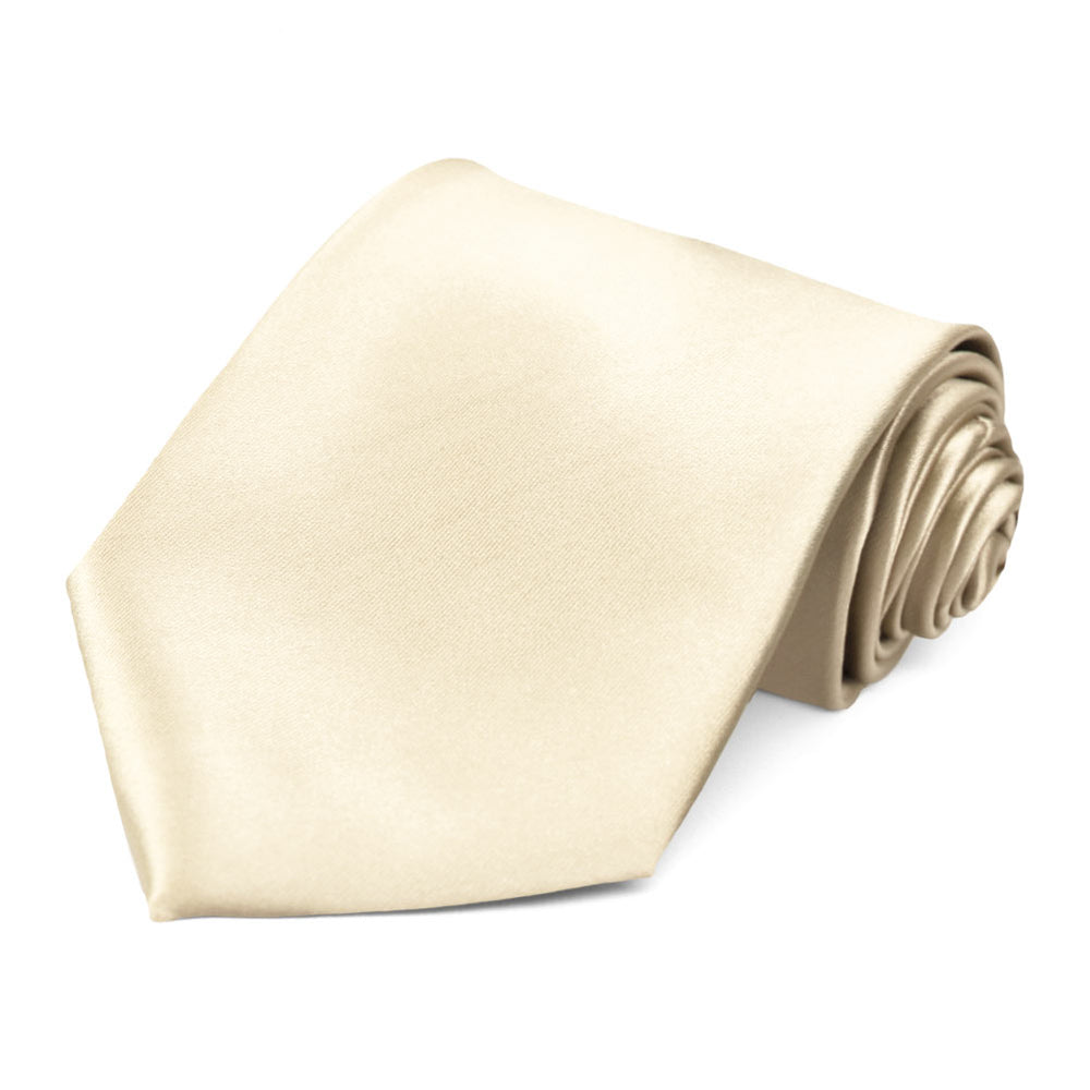A creamy color seashell white necktie.