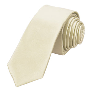 Seashell White Skinny Necktie, 2" Width