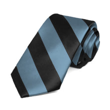 Load image into Gallery viewer, Serene and Black Striped Slim Tie, 2.5&quot; Width