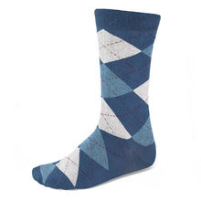 Load image into Gallery viewer, Men&#39;s Steel Blue and Serene Argyle Socks