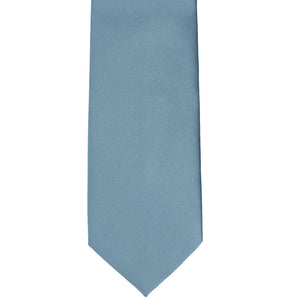 Front view serene blue solid tie