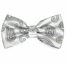 Load image into Gallery viewer, Silver Berkshire Paisley Bow Tie