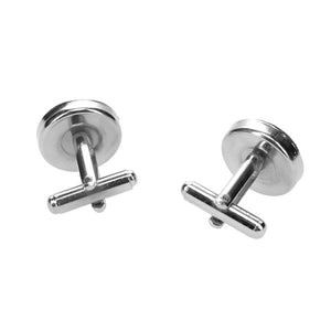 Back view of silver cufflinks