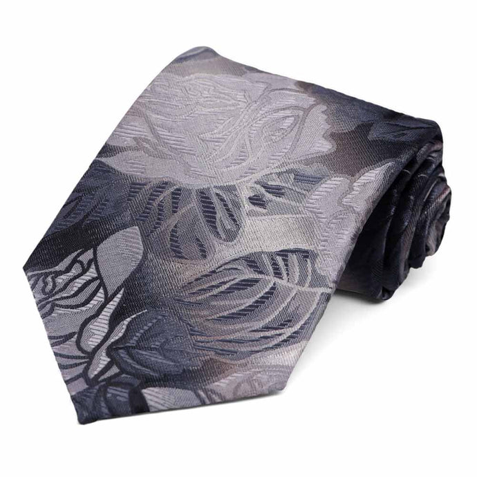 Silver Reidsville Floral Necktie