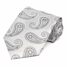 Load image into Gallery viewer, Silver Berkshire Paisley Necktie