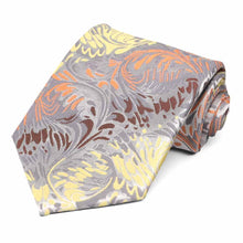 Load image into Gallery viewer, Silver paisley striped tie