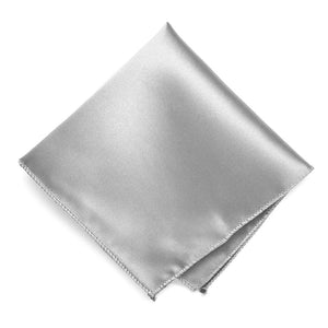 Silver Solid Color Pocket Square