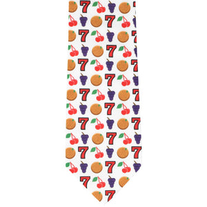 Front view of a slot machine inspired necktie