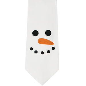 Snowman face necktie, front view