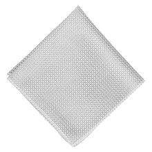 Load image into Gallery viewer, Light gray circle pattern pocket square, flat front view