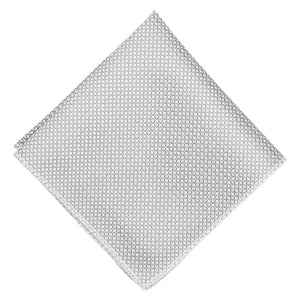 Light gray circle pattern pocket square, flat front view