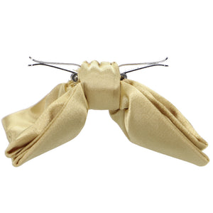 An opened sparkling champagne clip-on bow tie