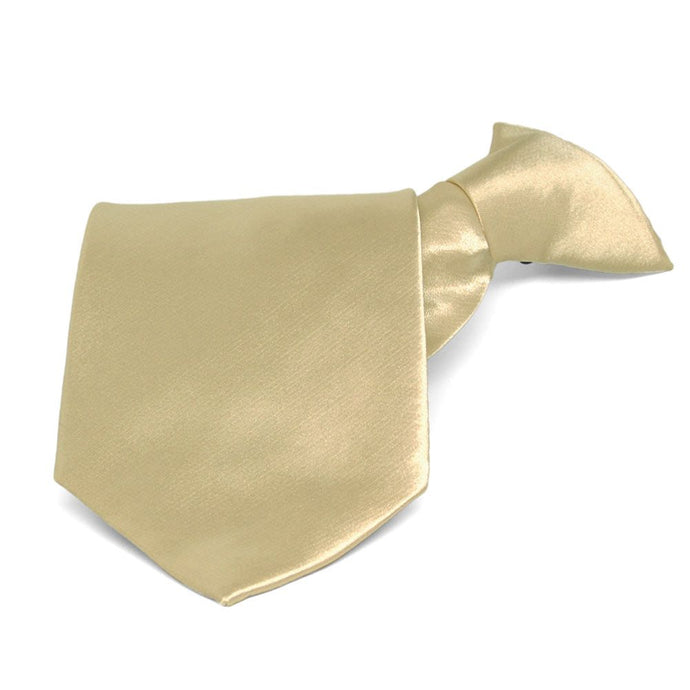 Sparkling Champagne Solid Color Clip-On Tie