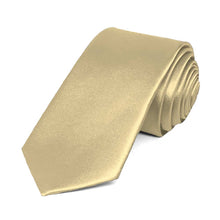 Load image into Gallery viewer, Sparkling Champagne Slim Solid Color Necktie, 2.5&quot; Width
