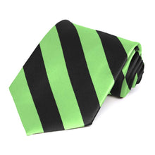 Load image into Gallery viewer, Spring Green and Black Striped Tie