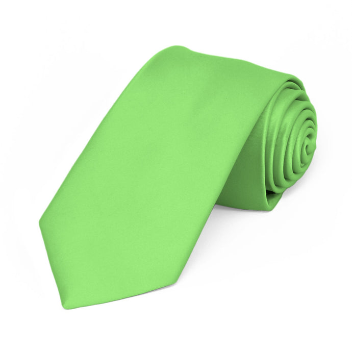 Spring Green Premium Slim Necktie, 2.5