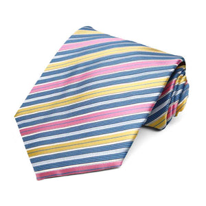 Colorful spring striped tie