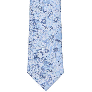 Front bottom view of a steel blue floral xl tie
