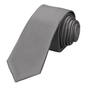 Stone Gray Skinny Necktie, 2" Width