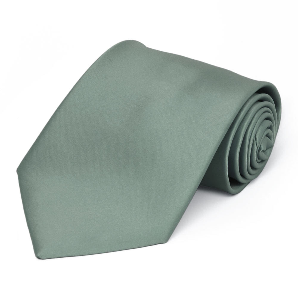 Stormy Gray Premium Extra Long Solid Color Necktie