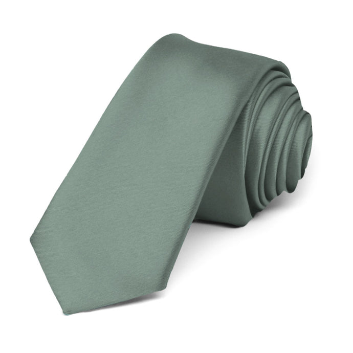 Stormy Gray Premium Skinny Necktie, 2