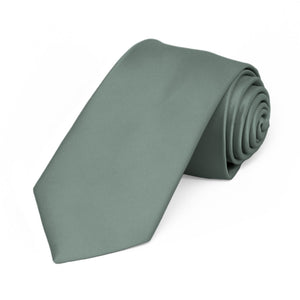 Stormy Gray Premium Slim Necktie, 2.5" Width