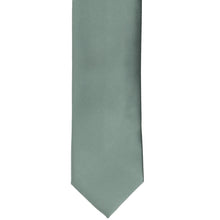 Load image into Gallery viewer, Front bottom view of a stormy gray slim tie