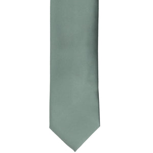 Front bottom view of a stormy gray slim tie