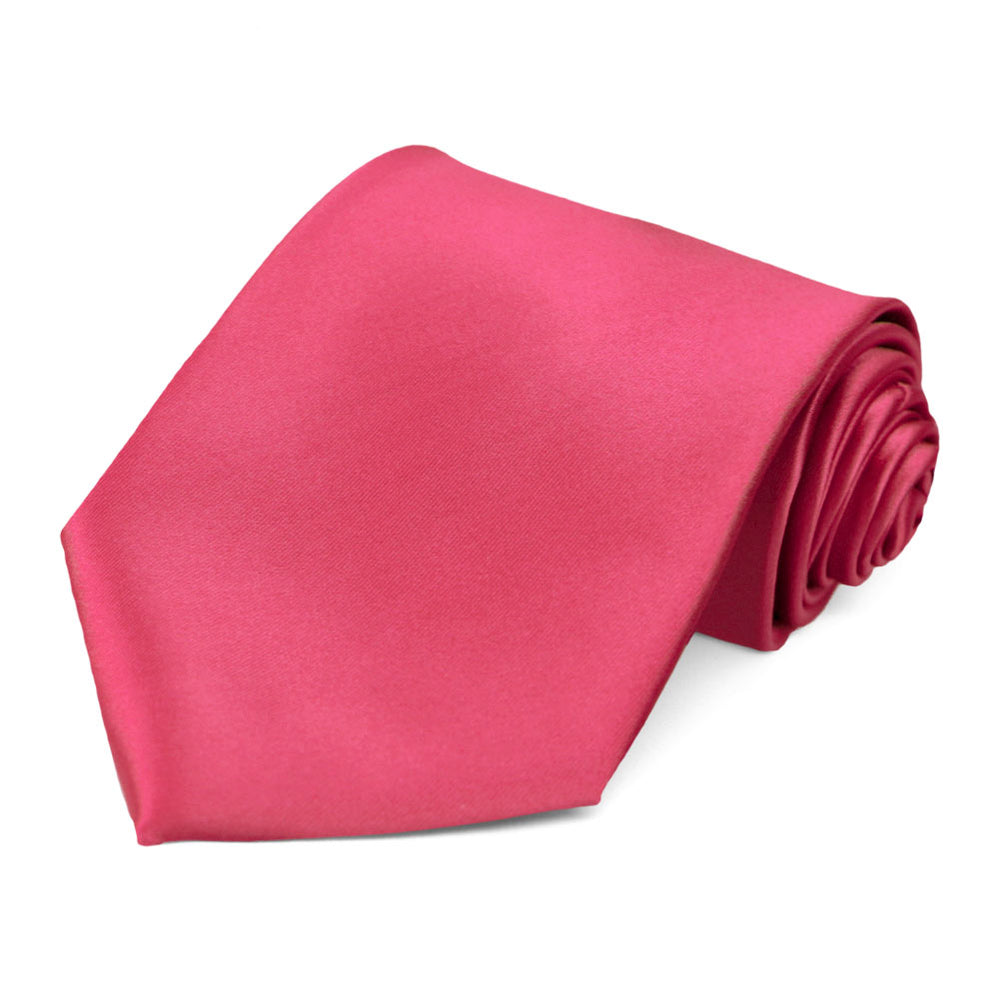 Men's necktie in a strawberry pink color