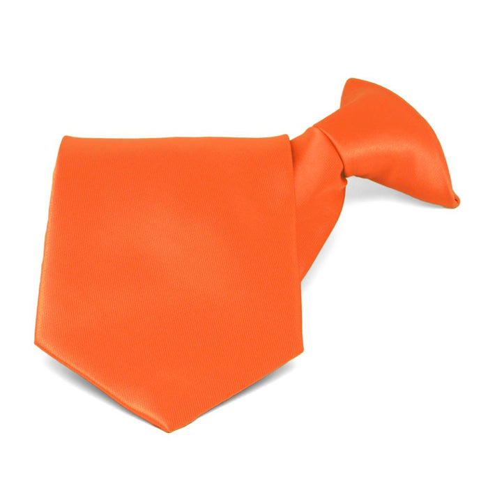Tangerine Solid Color Clip-On Tie