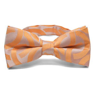 Orange link pattern bow tie, front view