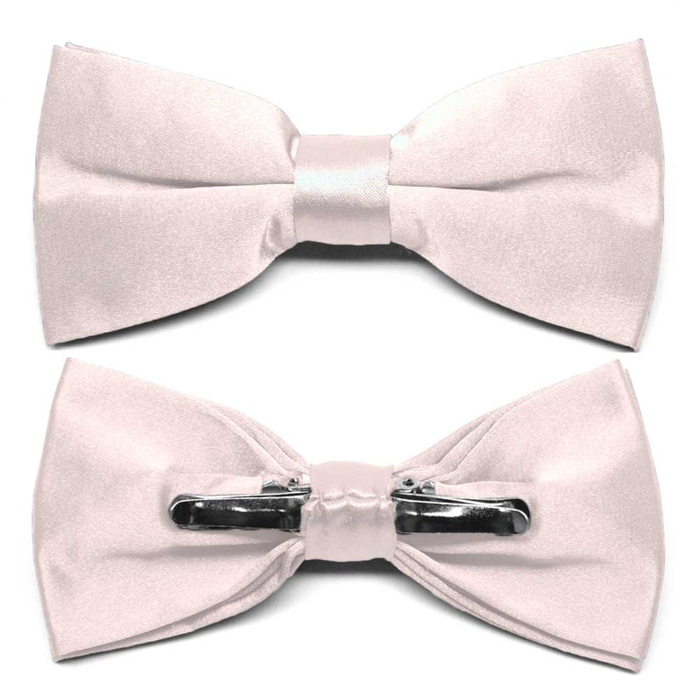 Tea Rose Pink Clip-On Bow Tie