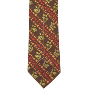 Back of a necktie with turkey and gobble striped design