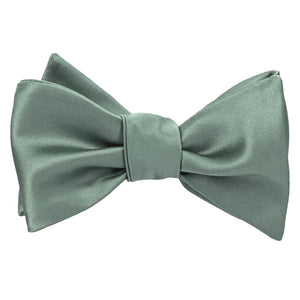 Tied stormy gray self-tie bow tie