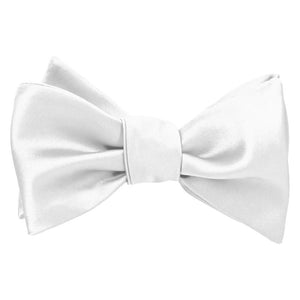 Tied white self-tie bow tie
