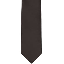 Load image into Gallery viewer, Front bottom view of a truffle brown slim tie