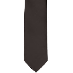 Front bottom view of a truffle brown slim tie